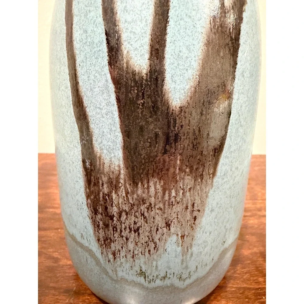 Vintage Blue Mountain Pottery Vase Blue and Brown Drip Glaze